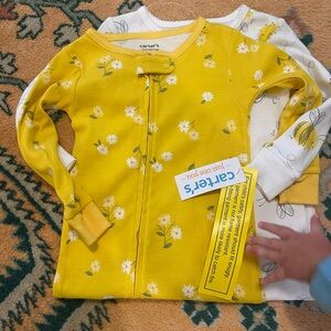 Carters 2 pack baby girl zippered one piece pajamas size 18 month NWT